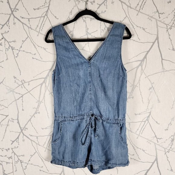 Rails Blue Chambray Tencel Linen Blend Romper - Picture 2 of 4